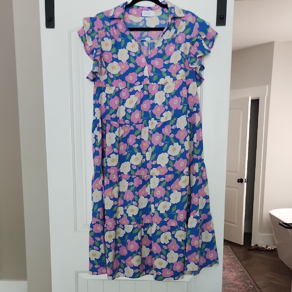 Floral Ruffle Sleeve Dress